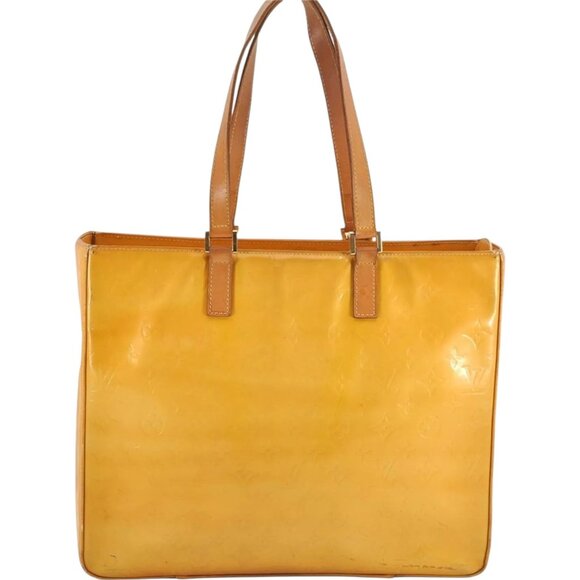 108227BE (L3) Louis Vuitton Tote Bag Yellow Monogram Vernis - Picture 1 of 12